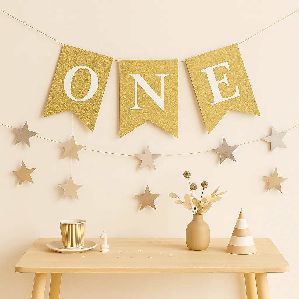 Guirlande Premier Anniversaire Dorée