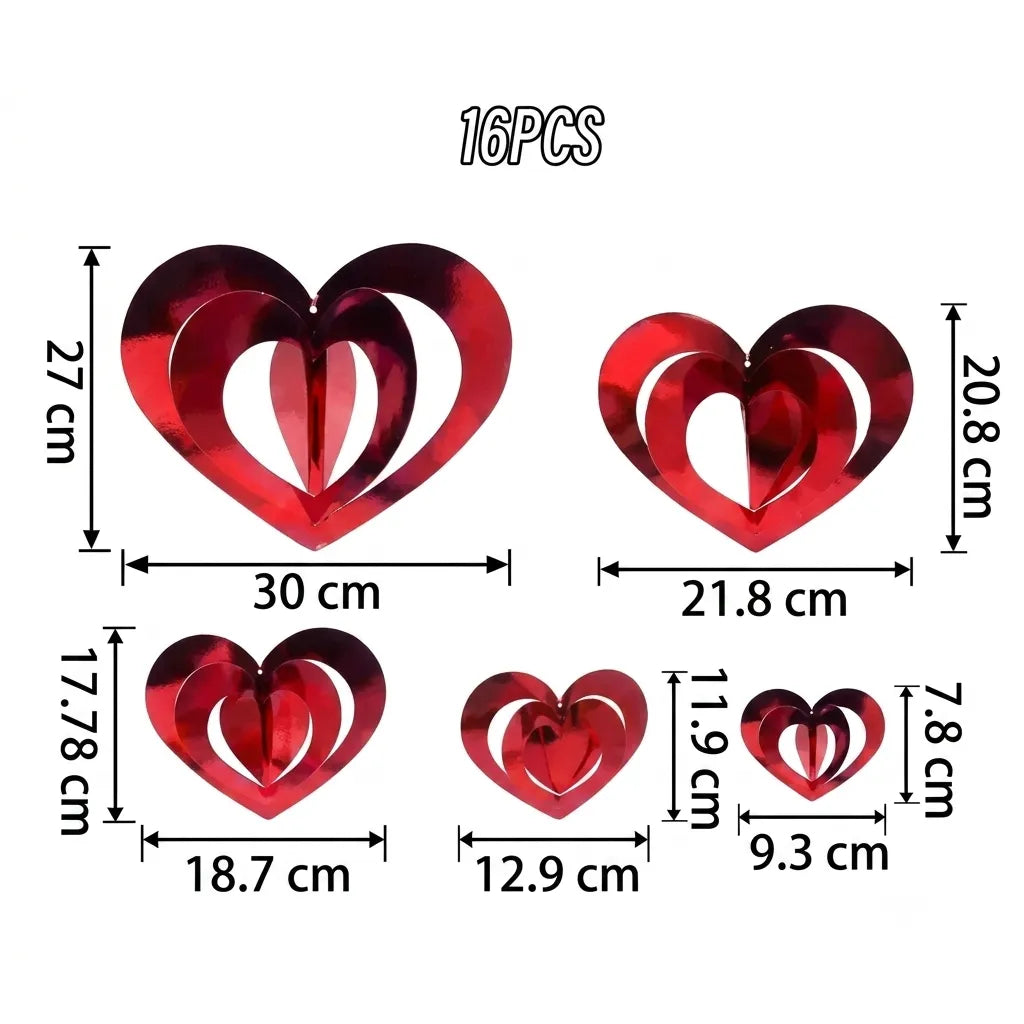 Guirlande Saint-Valentin Cœurs 3D Moderne