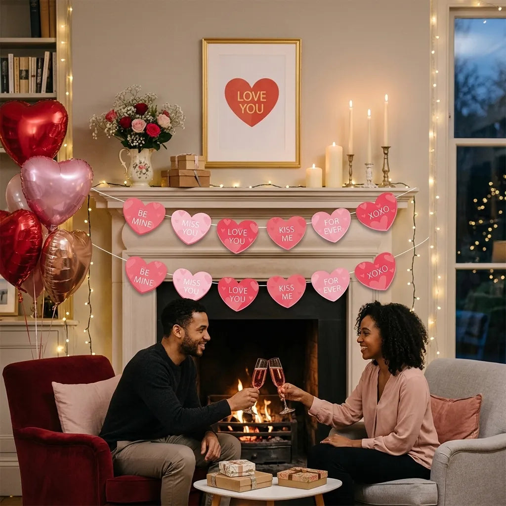 Guirlande Saint-Valentin Cœurs Originale Scintillant
