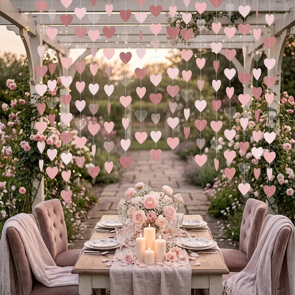 Guirlande Saint-Valentin Rose Décorative