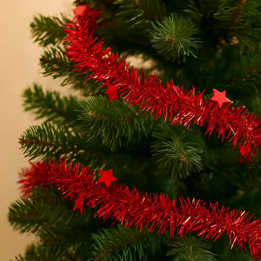 Guirlande Sapin de Noël Rouge Scintillante