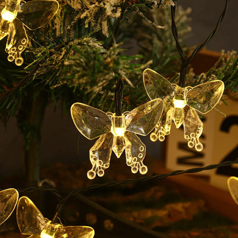 Guirlande Solaire Déco Papillons Accueillant