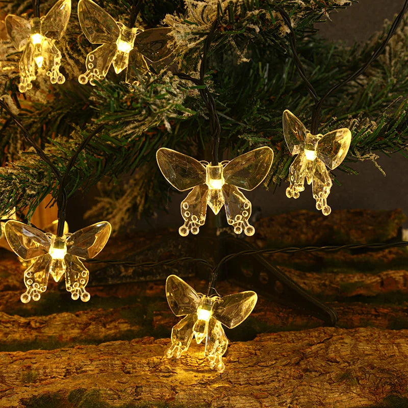 Guirlande Solaire Déco Papillons Elégant