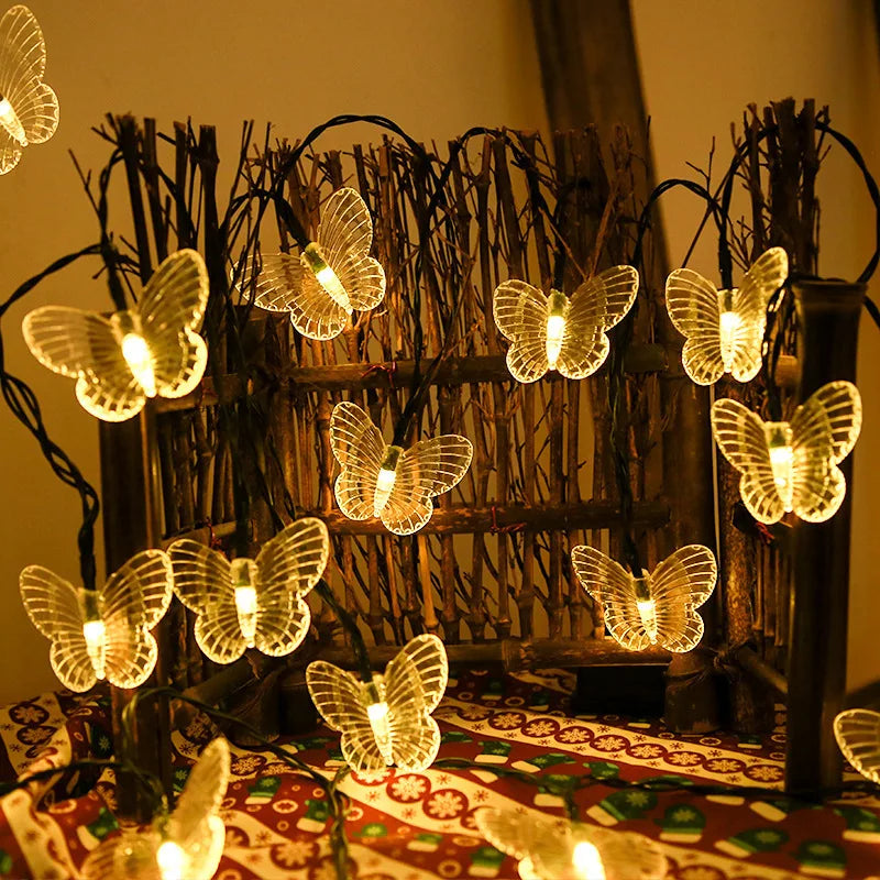 Guirlande Solaire de Papillons Lumineux