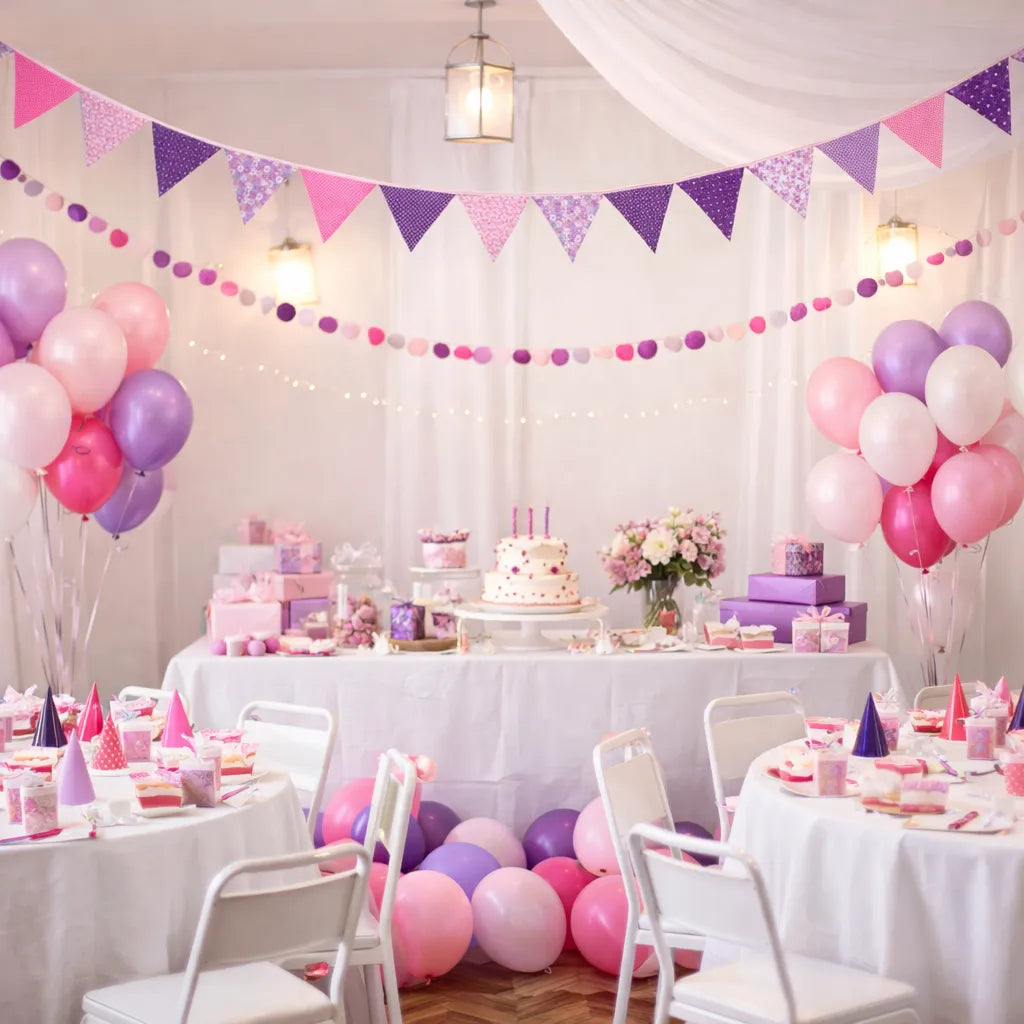 Guirlande Tissu Rose et Violet Cool