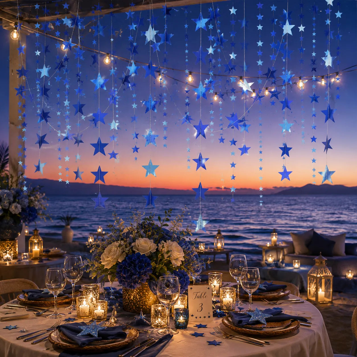 Guirlande d’Etoiles Bleu Roi féerique