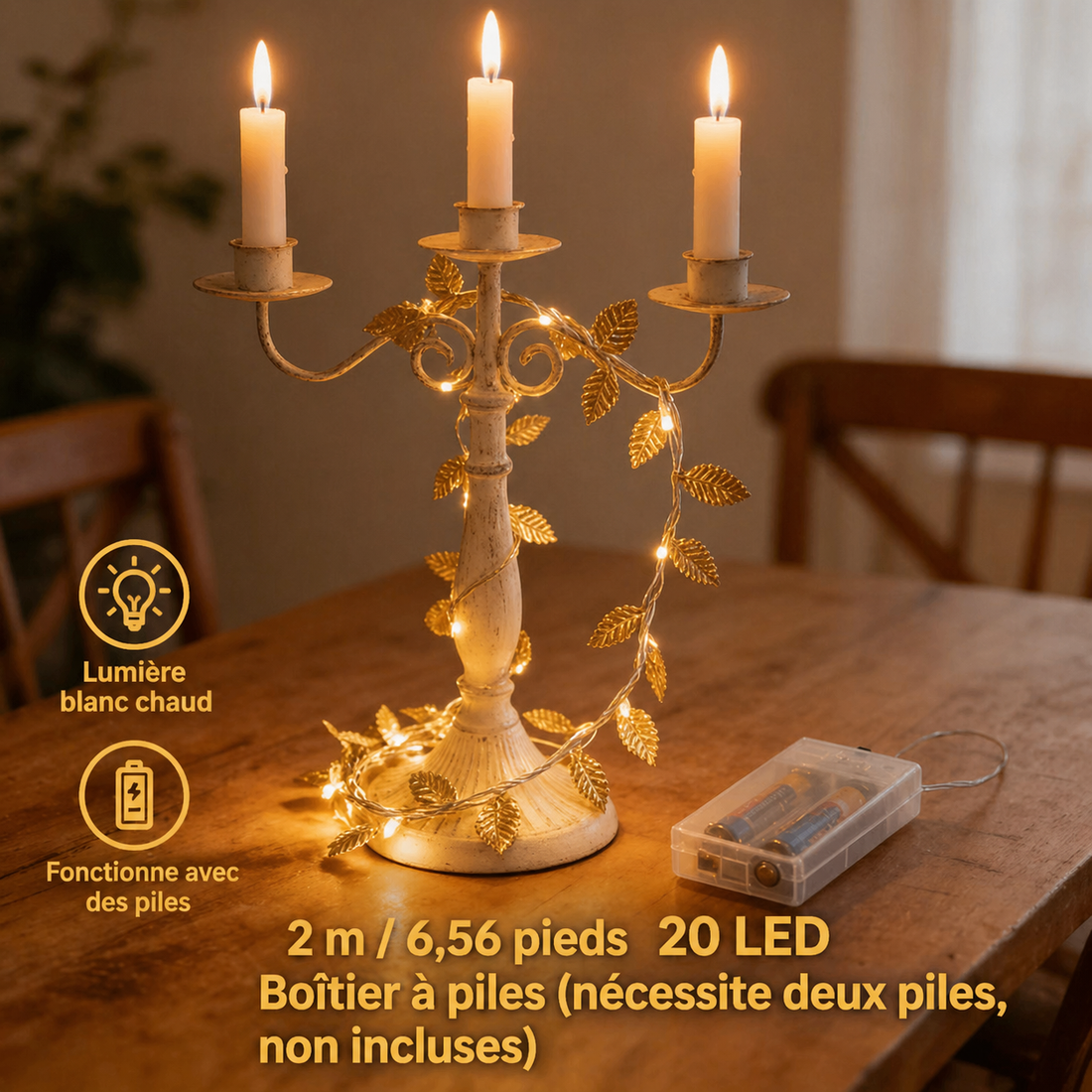 Guirlande de Feuilles à Lumière Info