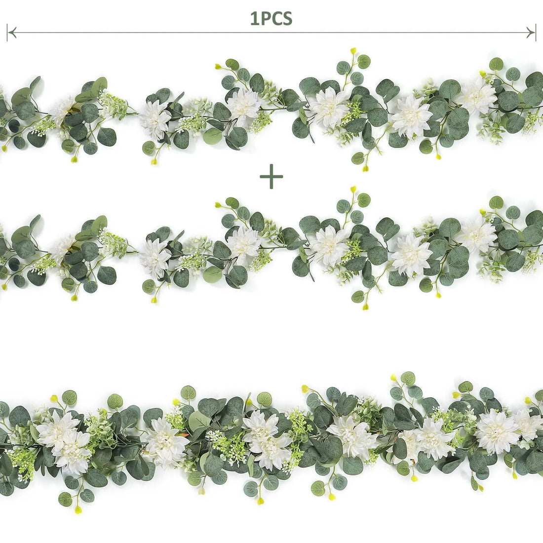 Guirlande de Feuilles d’Eucalyptus à Fleurs Minimaliste