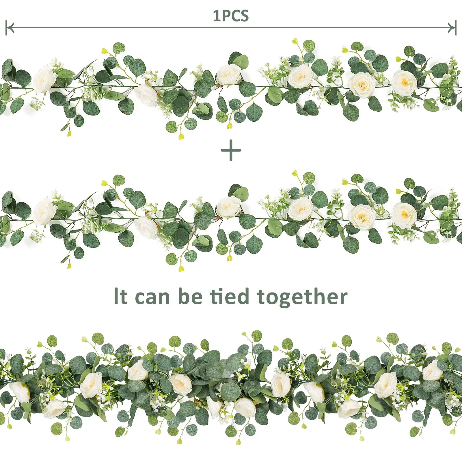 Guirlande de Feuilles d’Eucalyptus à Roses Unique