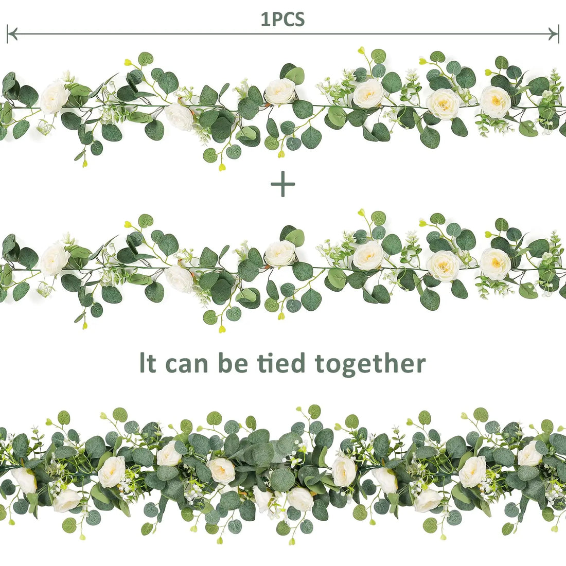 Guirlande de Feuilles d’Eucalyptus à Roses Unique