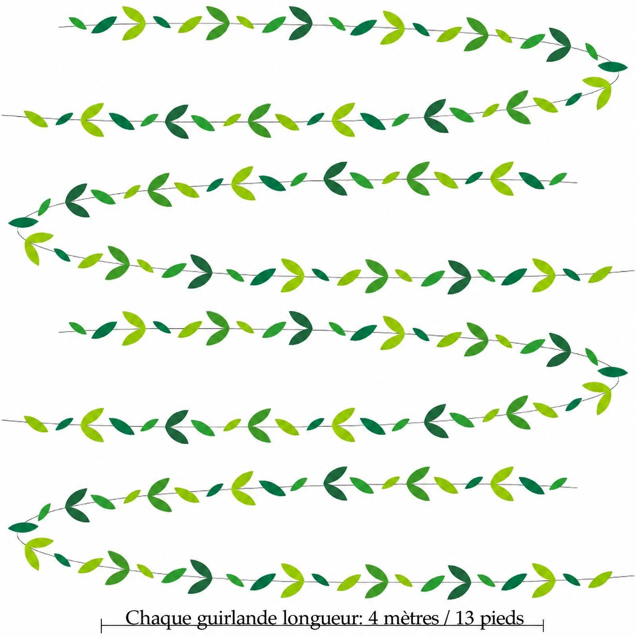 Guirlande de Feuilles en Papier Dimensions