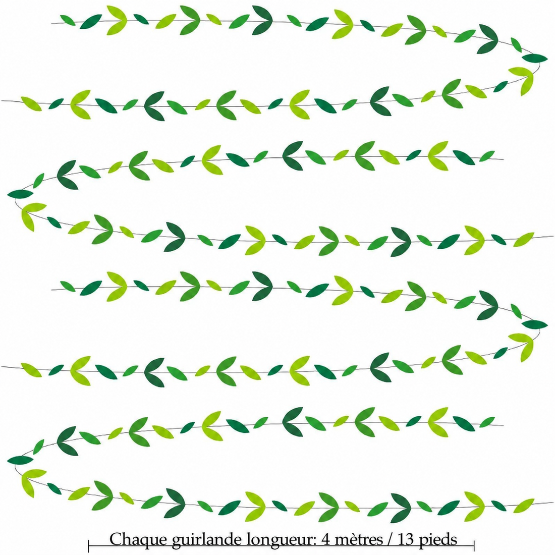 Guirlande de Feuilles en Papier Dimensions