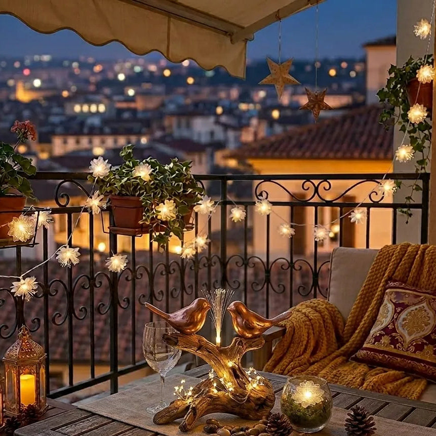 Guirlande de Fleurs Blanches Lumineuse