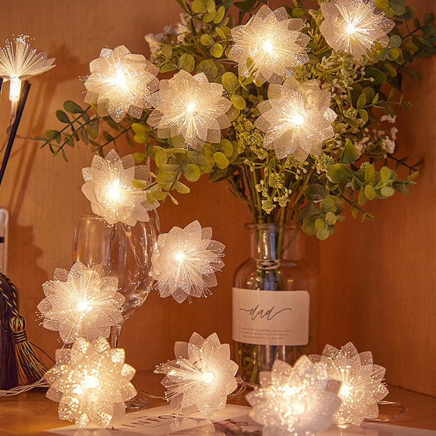 Guirlande de Fleurs Blanches Lumineuse Chic