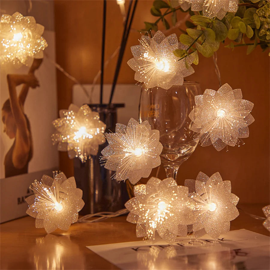 Guirlande de Fleurs Blanches Lumineuse Elégant