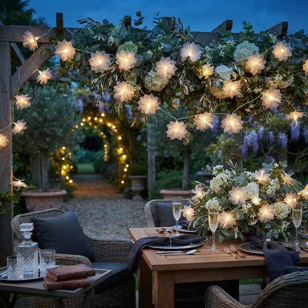 Guirlande de Fleurs Blanches Lumineuse Origonale