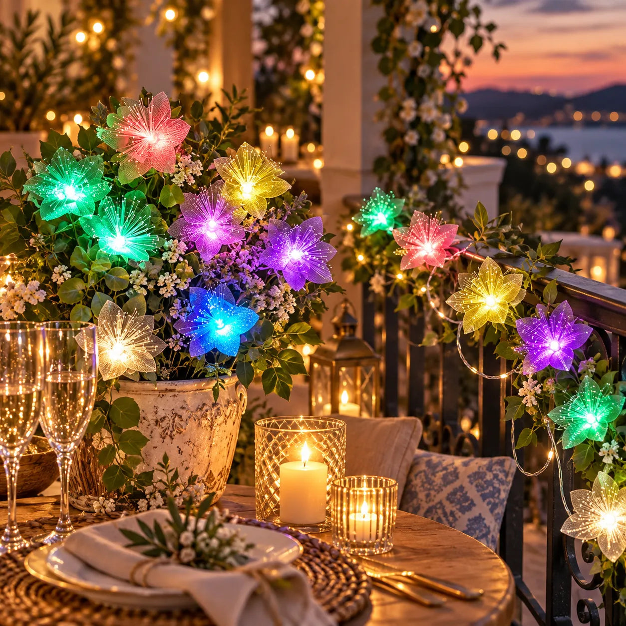 Guirlande de Fleurs Lumineuse Multicolore raffiné