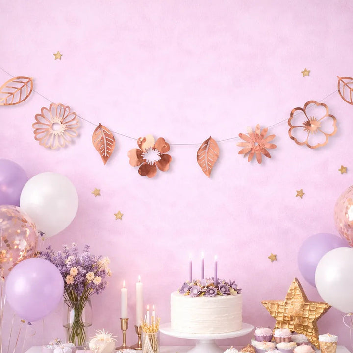 Guirlande de Fleurs Rose Gold 