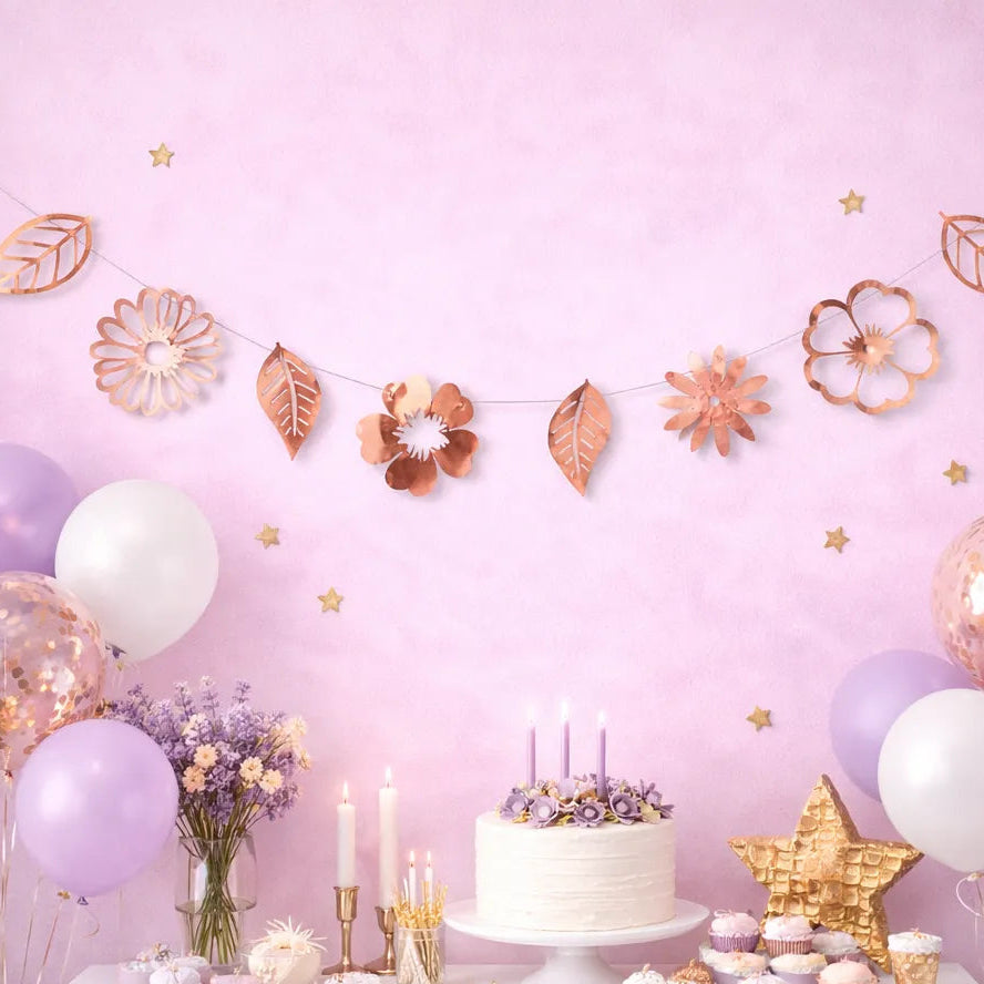 Guirlande de Fleurs Rose Gold Cool