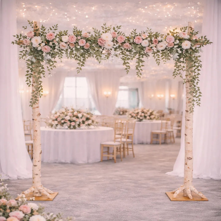 Guirlande de Fleurs Roses à Feuillage Pour Arche