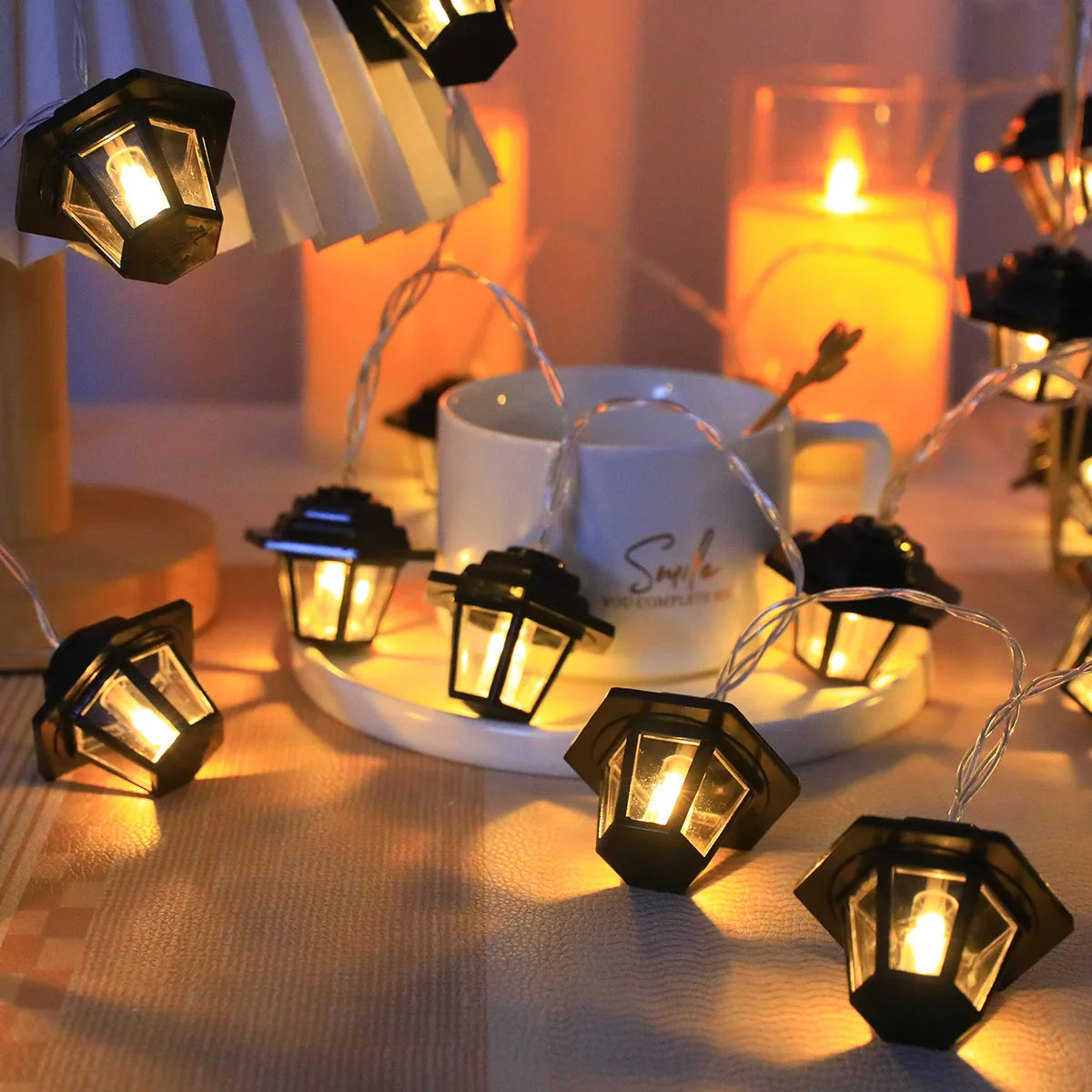 Guirlande de Lanternes Lumineuses à Pile décoratif