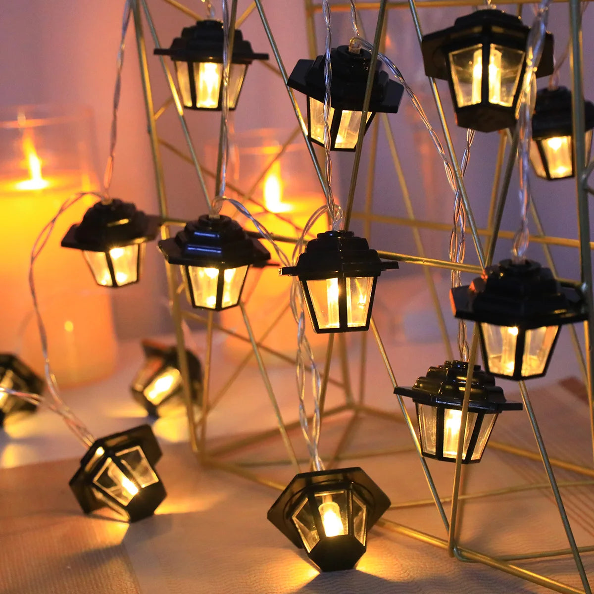Guirlande de Lanternes Lumineuses à Pile vintage