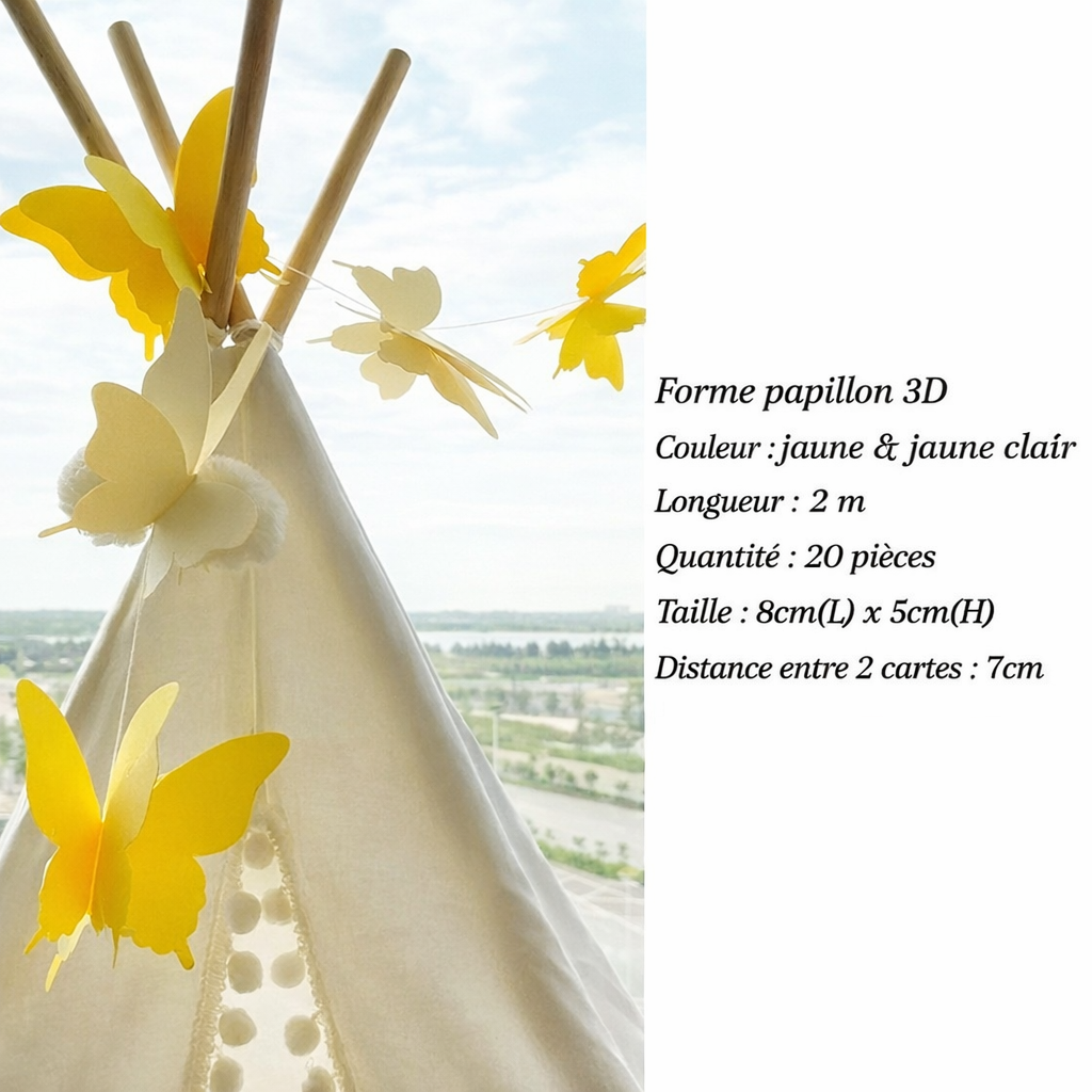 Guirlande de Papillons Jaunes Info