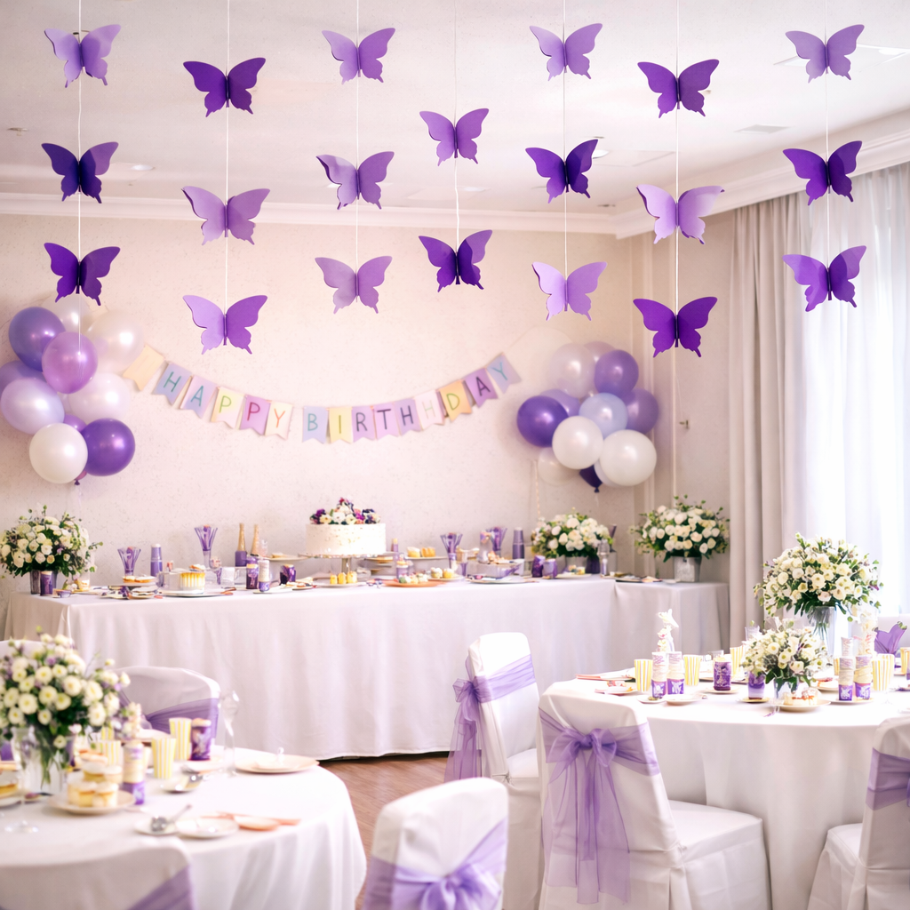 Guirlande de Papillons Violets Design