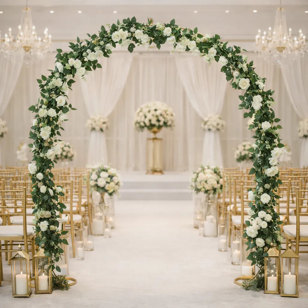 Guirlande de Rose Blanche Arche Mariage