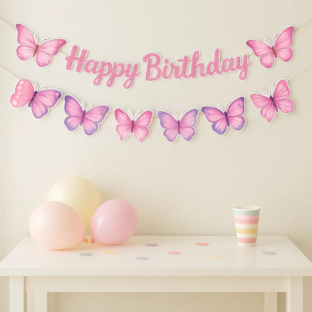 Guirlandes Anniversaire Papillons Cool
