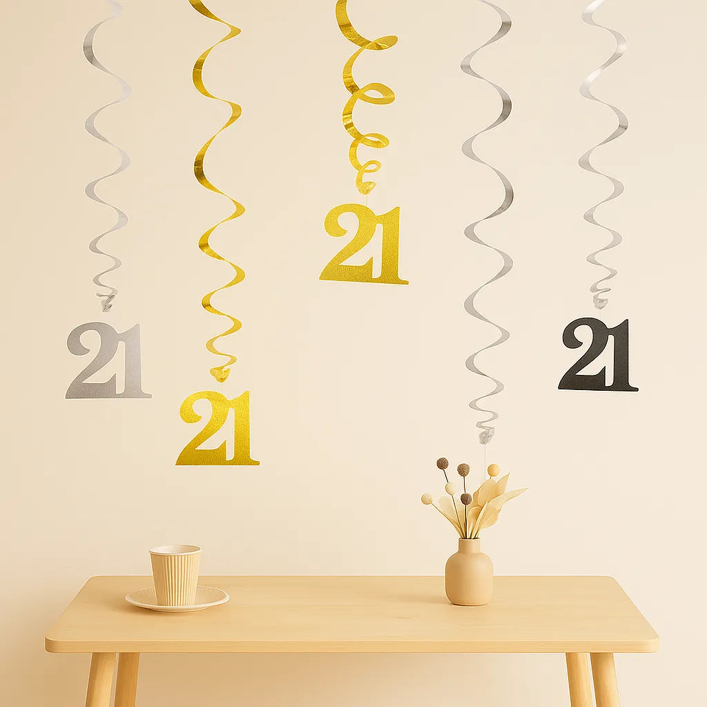 Guirlandes Anniversaire Suspendues 21 Ans Design