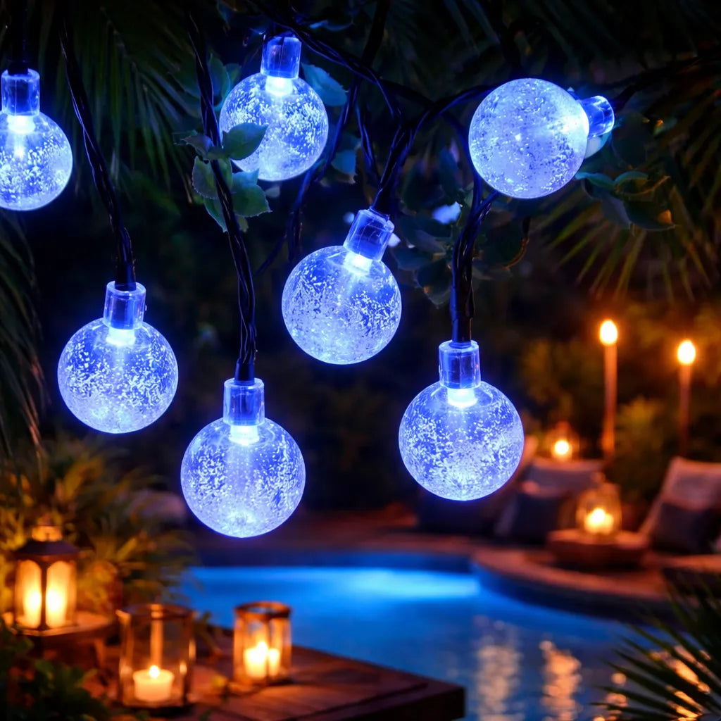 Guirlandes Lumineuse Solaire Bleue 