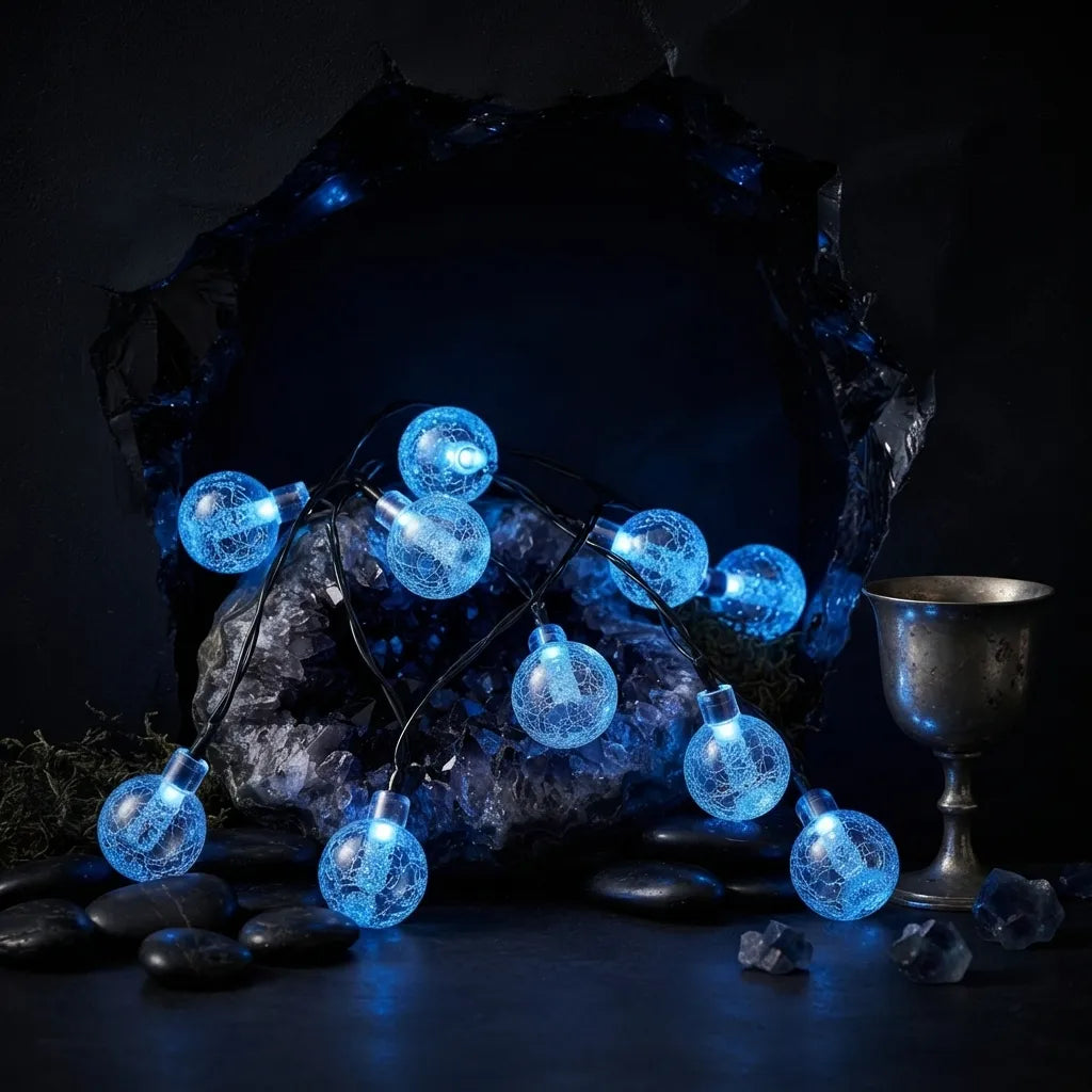 Guirlandes Lumineuse Solaire Bleue Moderne
