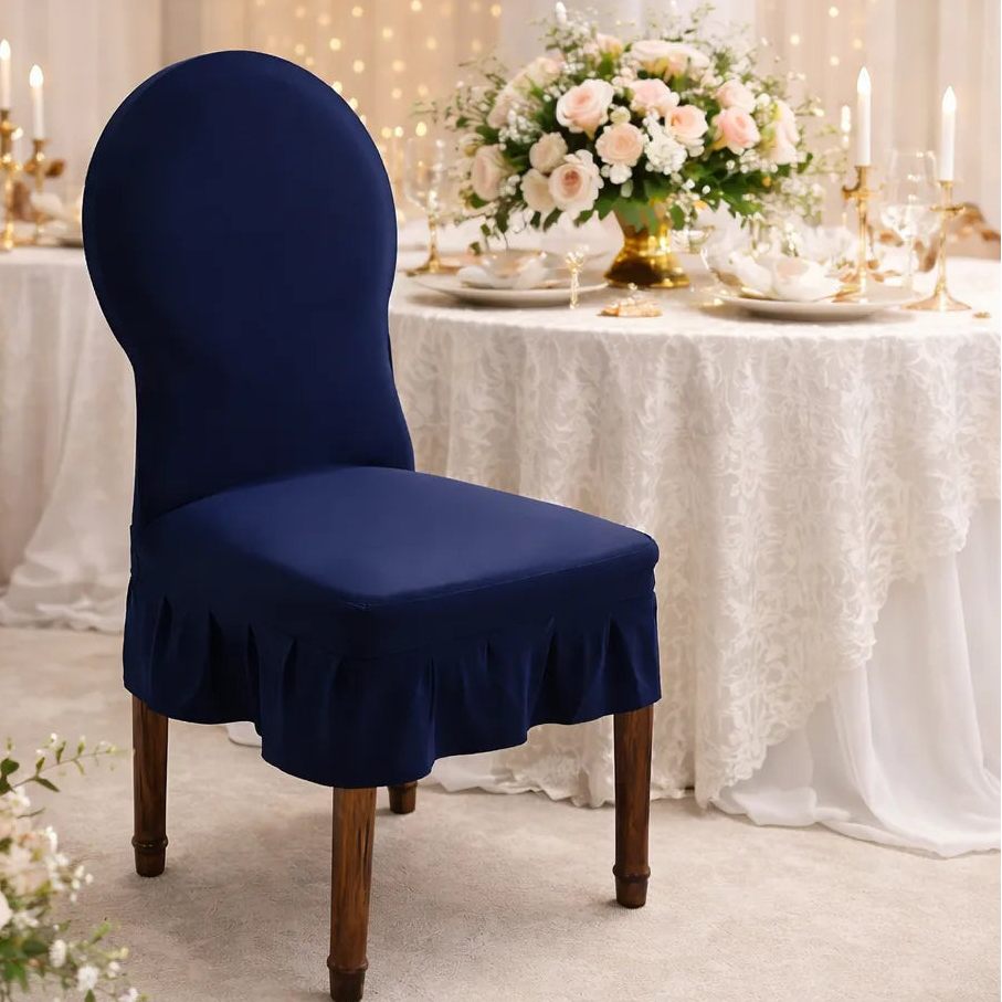 Housse Bleue Chic pour Chaise Mariage