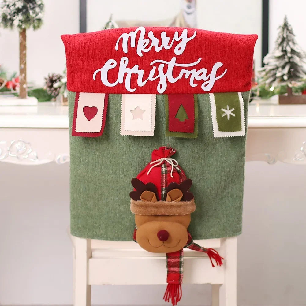 Housse de Chaise 3D Chien de Noël Design