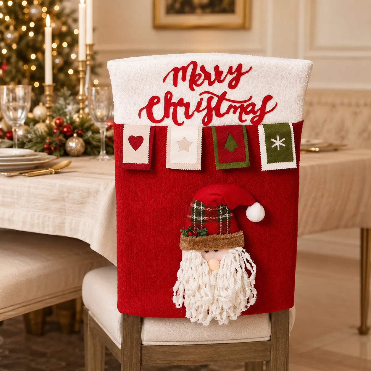 Housse de Chaise 3D Père Noël Pratique