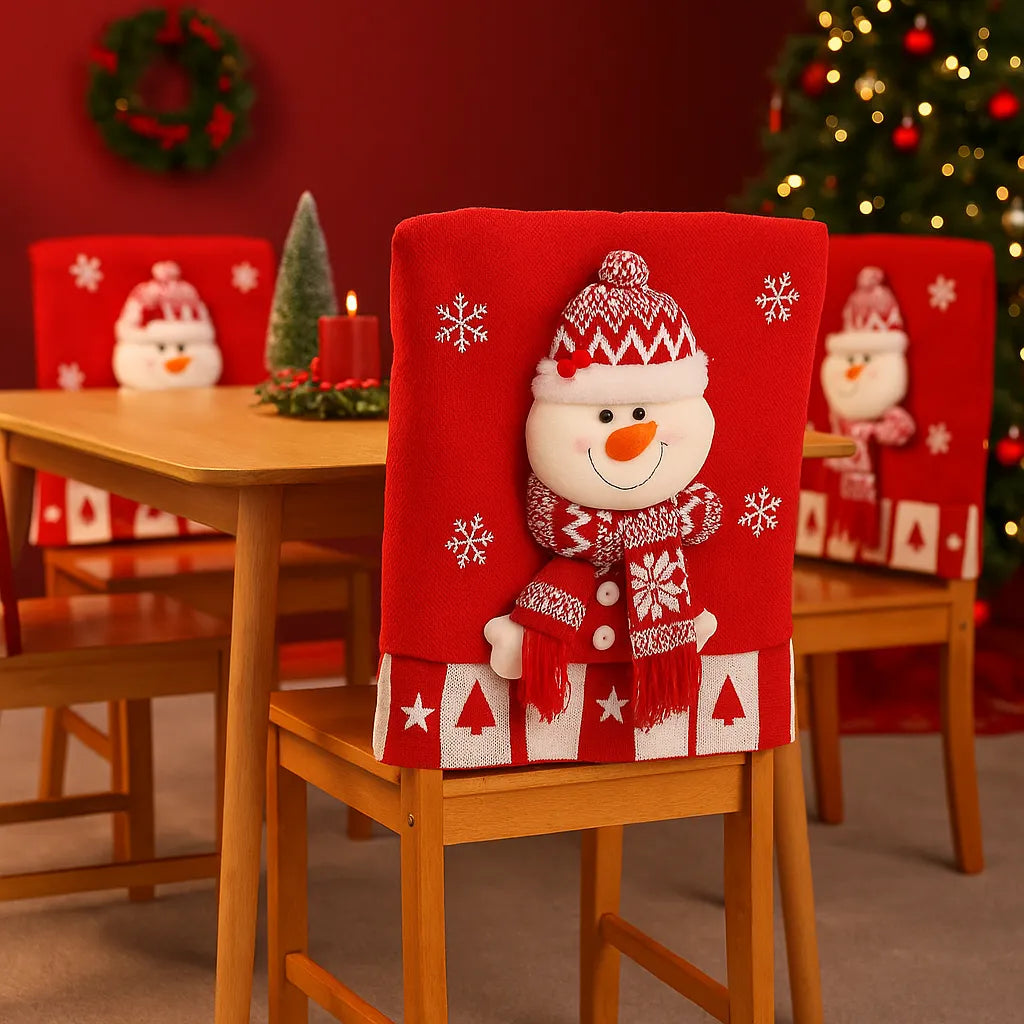 Housse de Chaise Bonhomme de Neige 3D