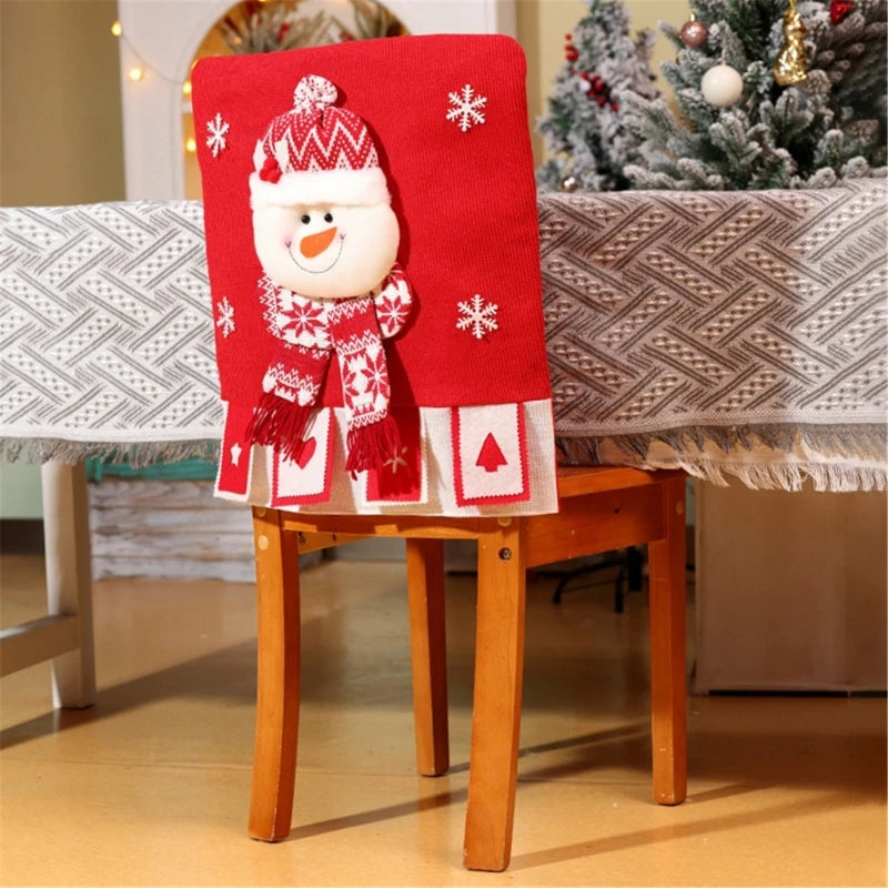 Housse de Chaise Bonhomme de Neige 3D Fantaisie