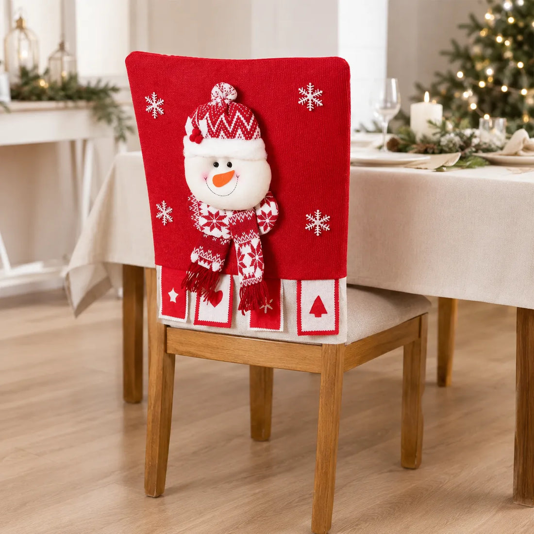 Housse de Chaise Bonhomme de Neige 3D Pratique