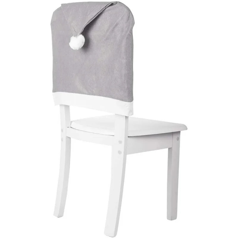 Housse de Chaise Chapeau Noël Grise Sophistiqué