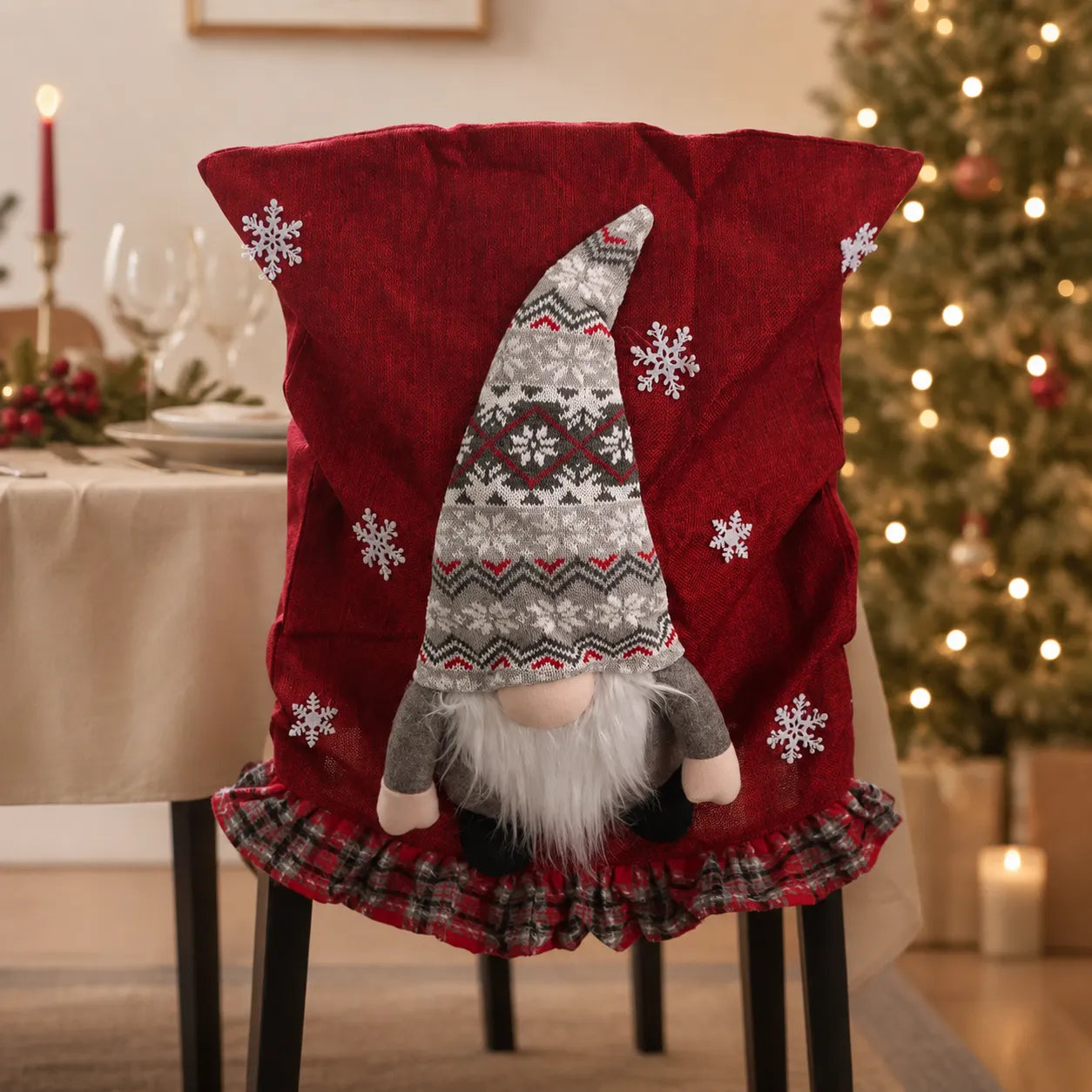 Housse de Chaise Gnome Noël Originale