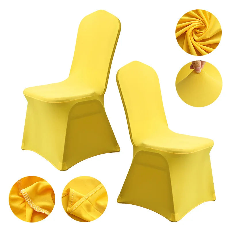 Housse de Chaise Jaune Extensible pour Mariage Chic