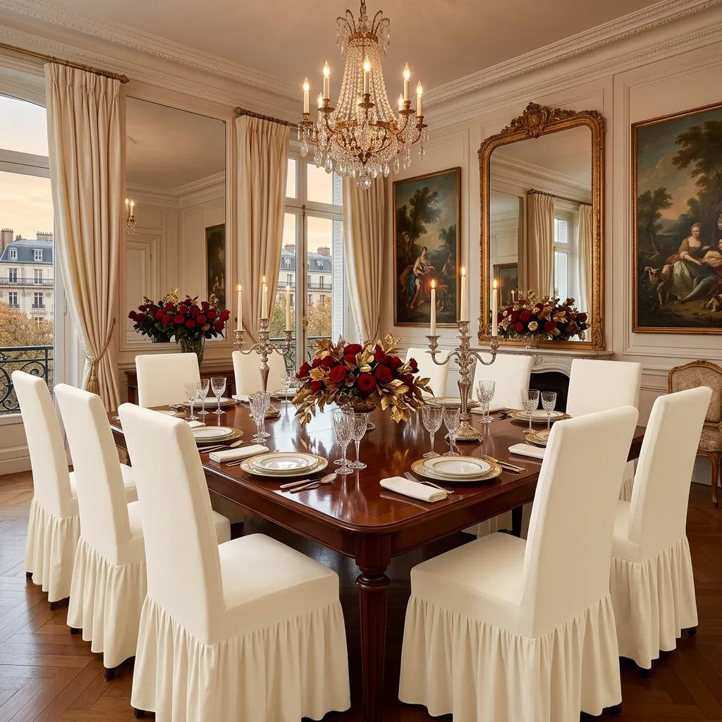 Housse de Chaise Mariage Beige Epurée Unique