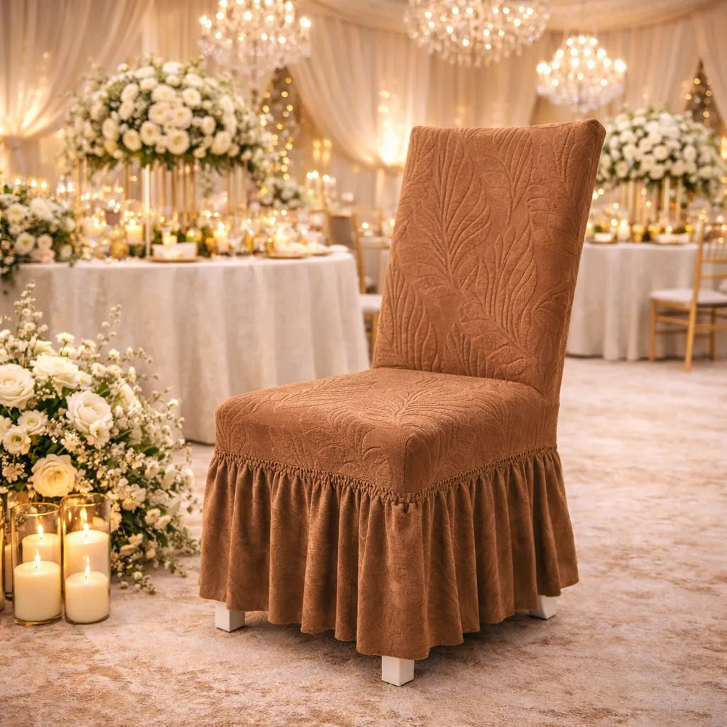 Housse de Chaise Mariage Epaisse Marron