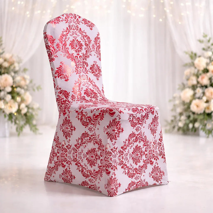 Housse de Chaise Mariage Extensible Fleurie