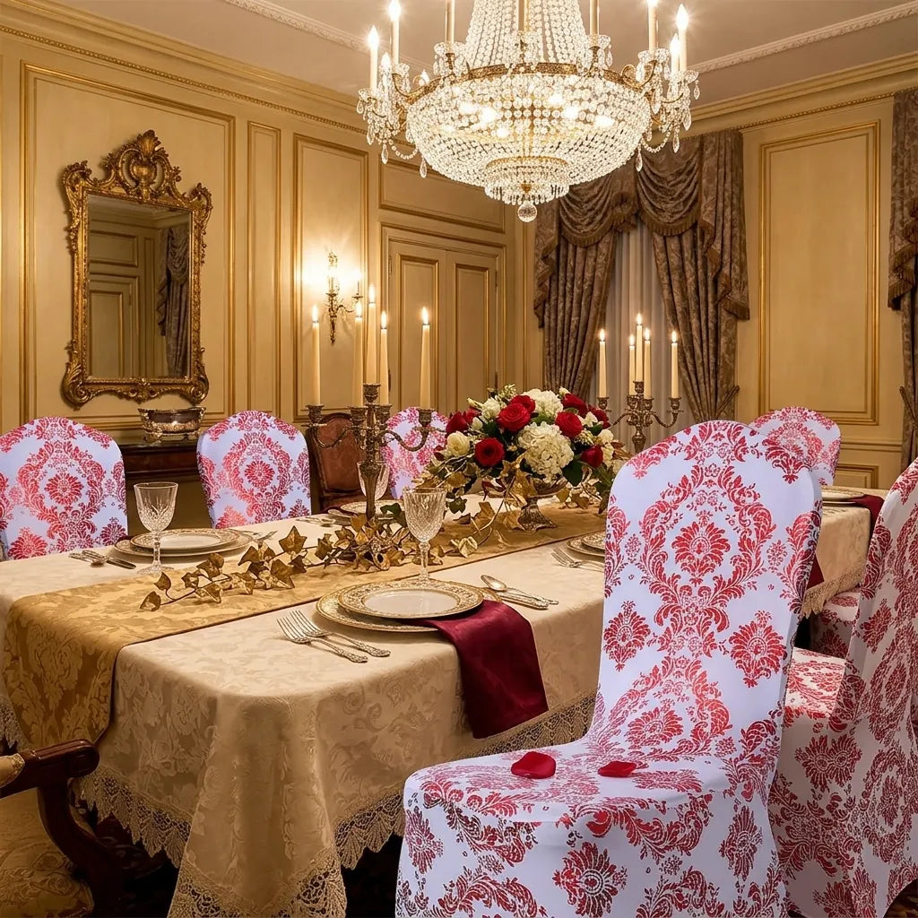 Housse de Chaise Mariage Extensible Fleurie Unique