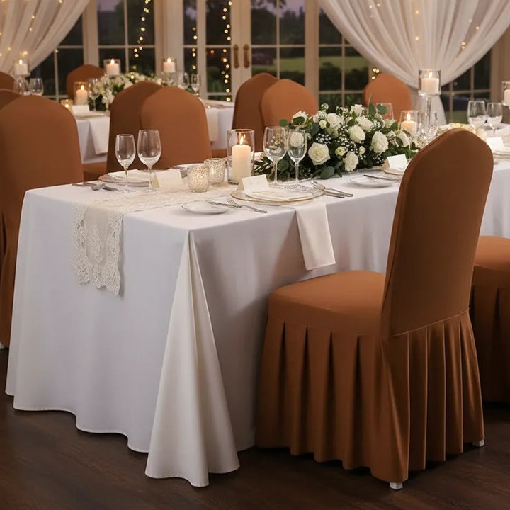 Housse de Chaise Mariage à Jupe Plissée