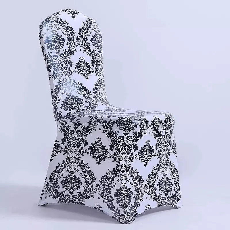 Housse de Chaise Mariage Noir et Blanc Chic