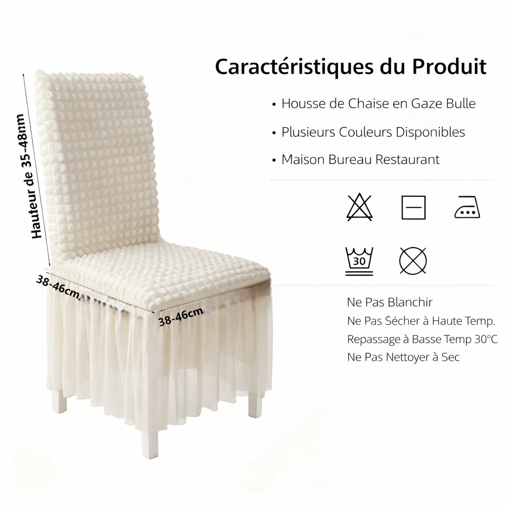 Housse de Chaise Mariage Rétro Dimensions
