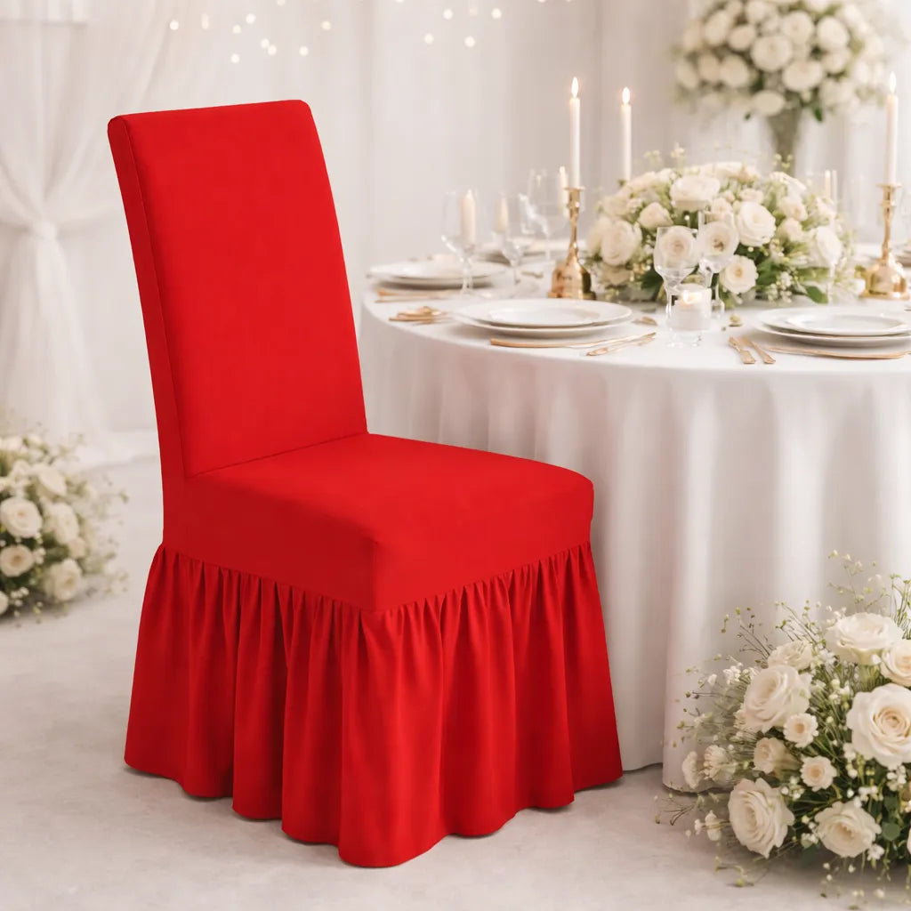 Housse de Chaise Mariage Rouge Elégante